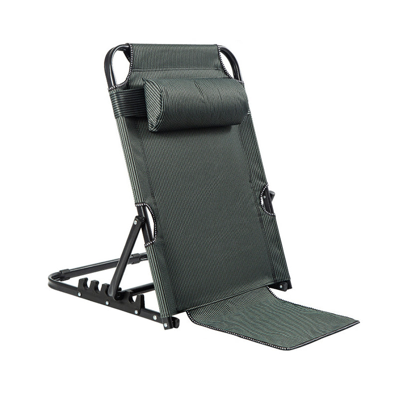 Modern Minimalist Fabric & Steel Rectangular Back Chair With Adjustable Recline & Armrests For Living Room & Bedroom