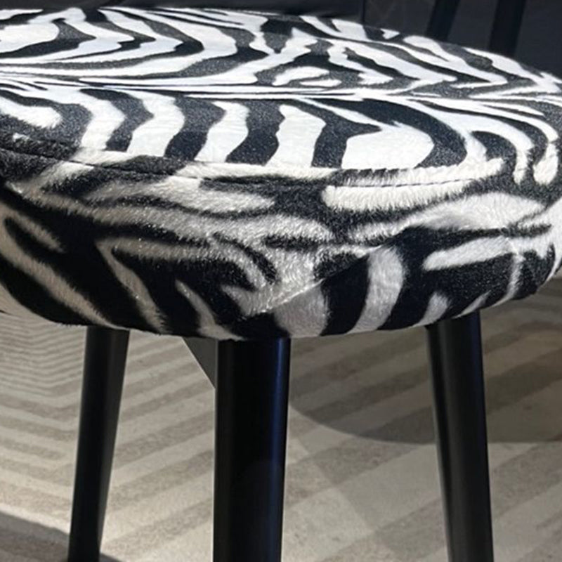 Contemporary Retro Swivel Round Upholstered Wood Frame Fabric Vanity Stool Backrest For Bedroom