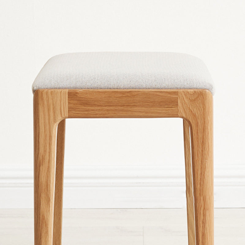 Modern Minimalist Rectangular Upholstered Fabric Wood Frame Vanity Stool For Bedroom