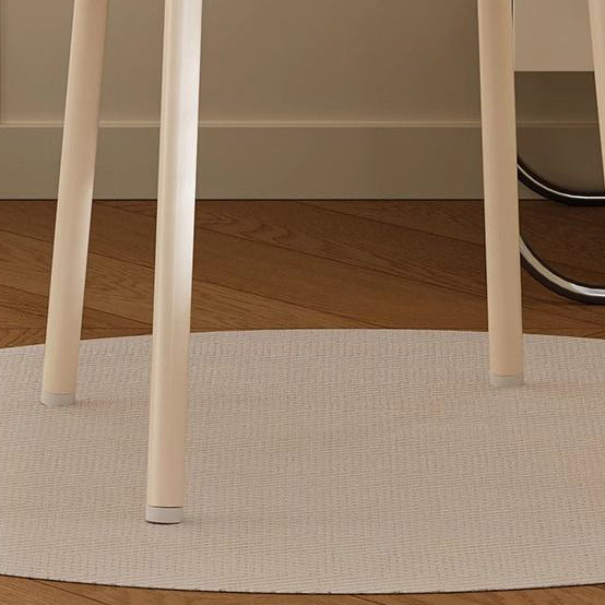 Modern Minimalist Cream Cloud Upholstered Faux Leather Metal Frame Vanity Stool Backrest For Bedroom