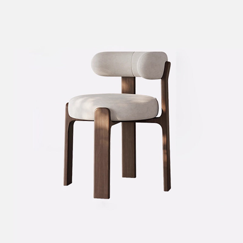 Traditional Vintage Solid Wood Cotton-Linen Sponge Dining Chair Backrest For Dining Room