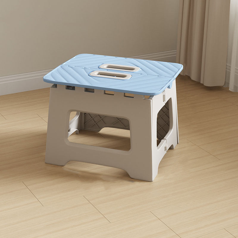 Contemporary Nordic Kids Foldable Portable Polypropylene Rectangular Diamond Check Pattern Low Stool Backless For Living Room