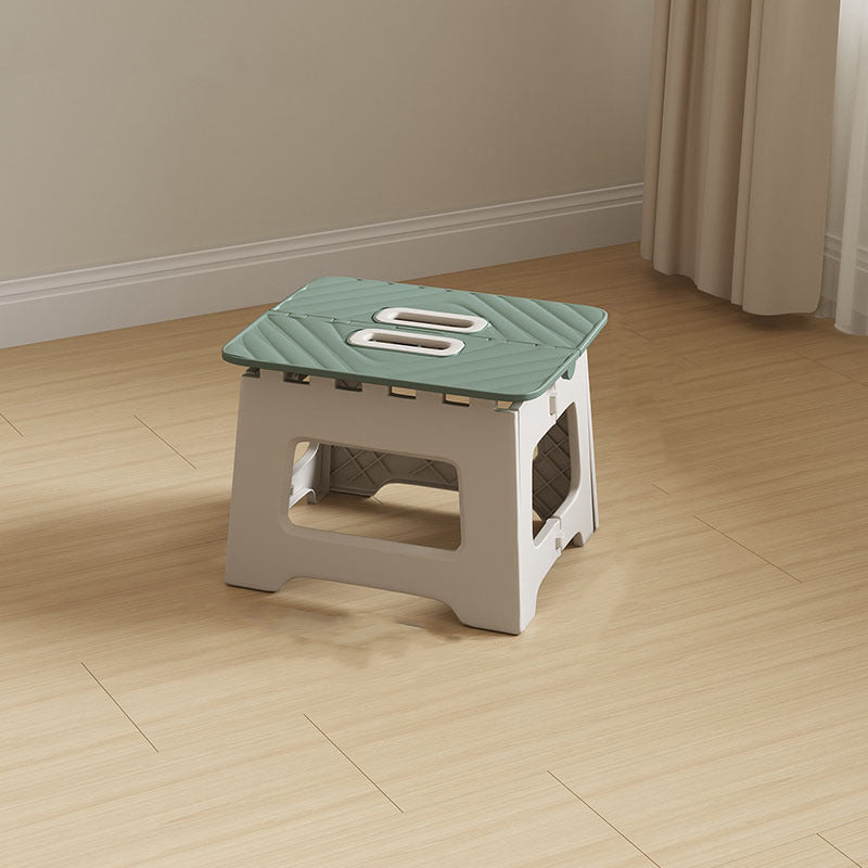 Contemporary Nordic Kids Foldable Portable Polypropylene Rectangular Diamond Check Pattern Low Stool Backless For Living Room
