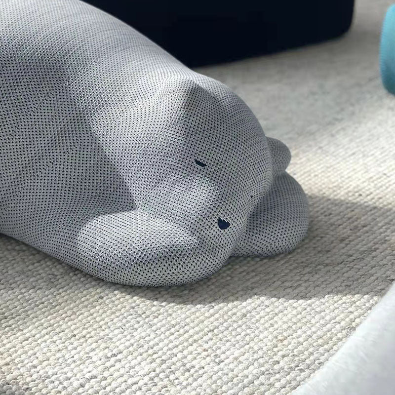 Contemporary Creative Kids Lying Polar Bear Velvet Wood Cotton Lazy Sofa Backrest For Bedroom