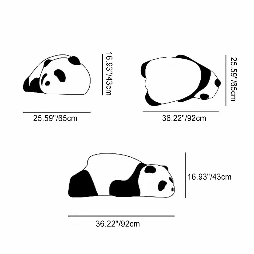 Contemporary Nordic Kids Lying Panda Velvet Sponge Sofa Backrest For Bedroom