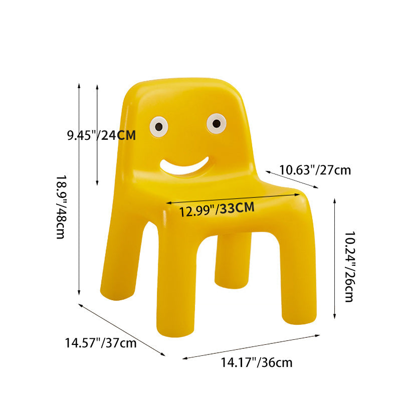 Contemporary Scandinavian Kids Smile Square PE Low Chair Backrest Armless For Living Room