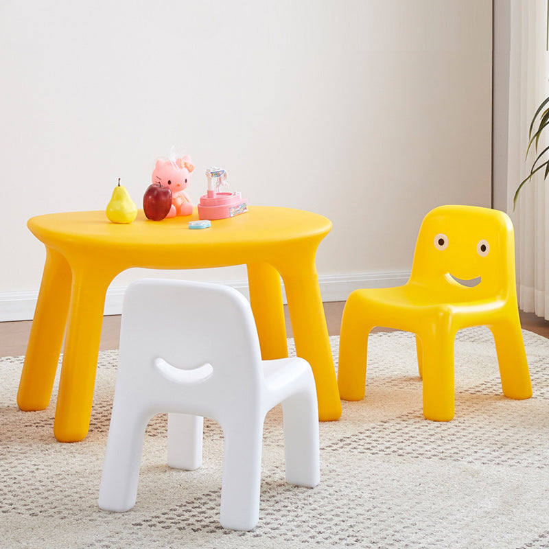 Contemporary Scandinavian Kids Smile Square PE Low Chair Backrest Armless For Living Room
