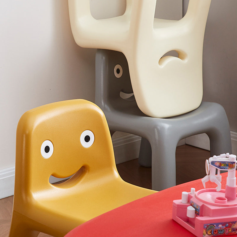Contemporary Scandinavian Kids Smile Square PE Low Chair Backrest Armless For Living Room