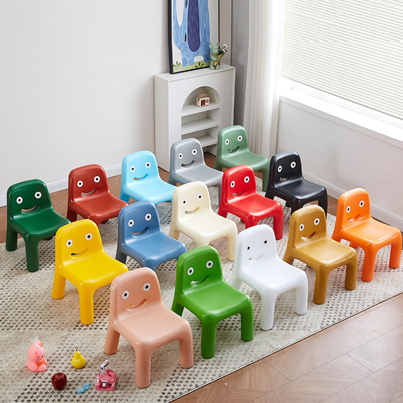 Contemporary Scandinavian Kids Smile Square PE Low Chair Backrest Armless For Living Room