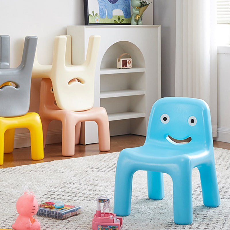 Contemporary Scandinavian Kids Smile Square PE Low Chair Backrest Armless For Living Room
