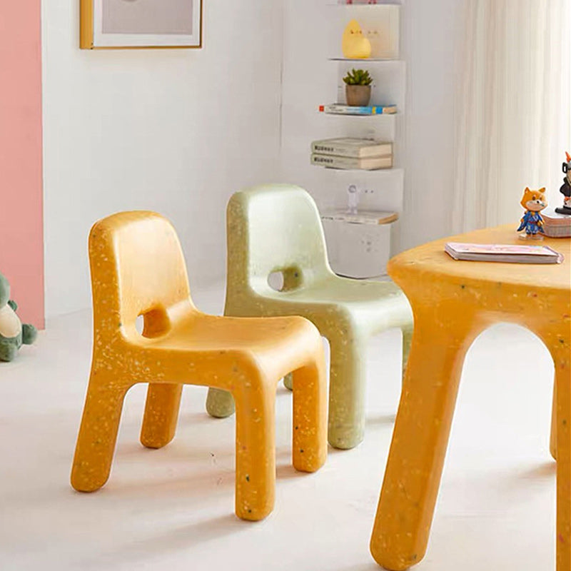 Contemporary Scandinavian Kids Square Starry Sky PE Low Chair Backrest Armless For Study