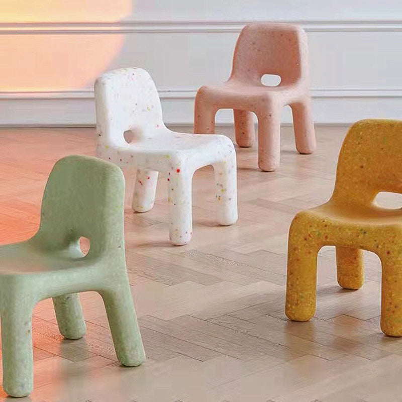 Contemporary Scandinavian Kids Square Starry Sky PE Low Chair Backrest Armless For Study