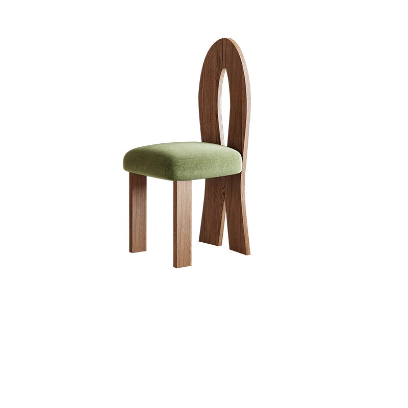 Traditional French Ash Wood Velvet Sponge Mermaid Oval Square Dining Chair Backrest For Dining Room