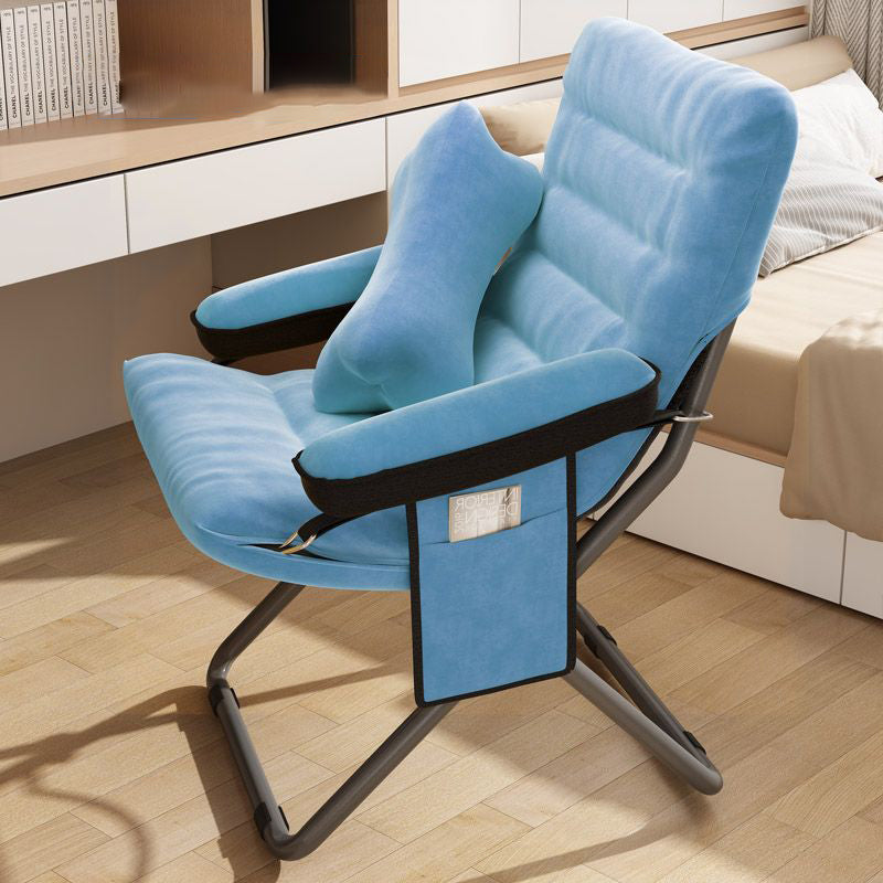 Modern Simplicity Velvet Metal Cotton Rectangular Semi-Curved Foldable Recliner Footrest Backrest Storage Bag For Bedroom