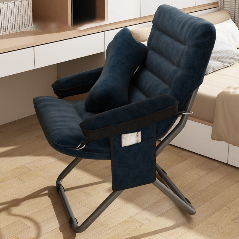 Modern Simplicity Velvet Metal Cotton Rectangular Semi-Curved Foldable Recliner Footrest Backrest Storage Bag For Bedroom