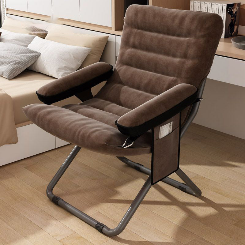 Modern Simplicity Velvet Metal Cotton Rectangular Semi-Curved Foldable Recliner Footrest Backrest Storage Bag For Bedroom