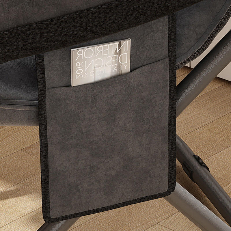 Modern Simplicity Velvet Metal Cotton Rectangular Semi-Curved Foldable Recliner Footrest Backrest Storage Bag For Bedroom
