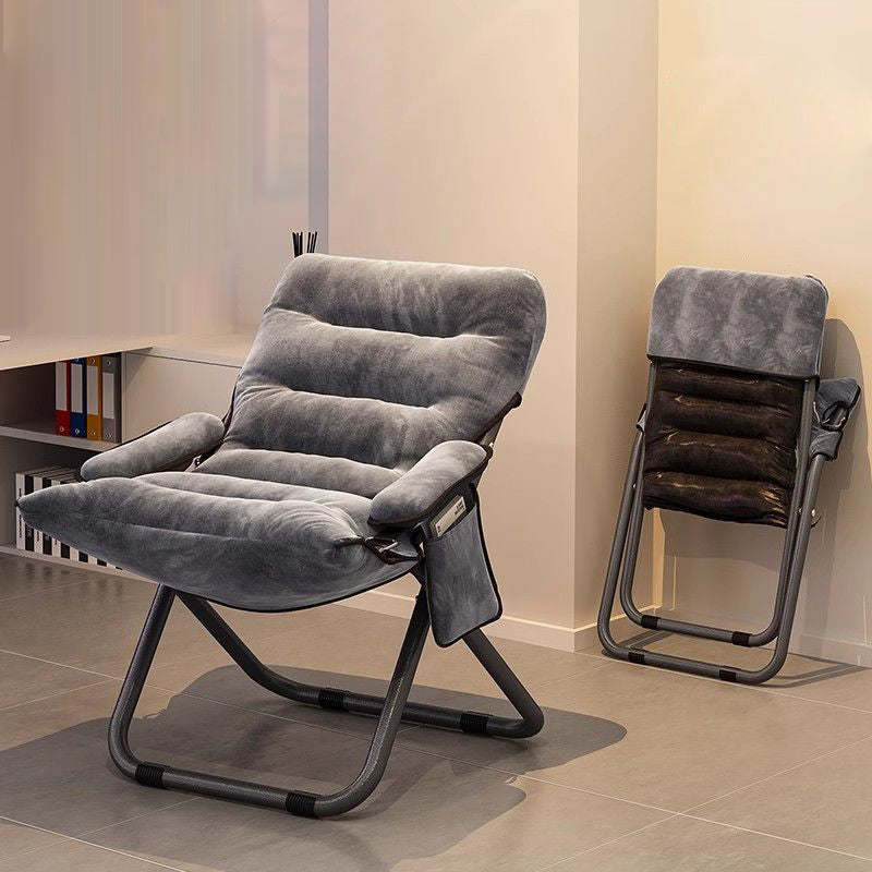Modern Simplicity Velvet Metal Cotton Rectangular Semi-Curved Foldable Recliner Footrest Backrest Storage Bag For Bedroom