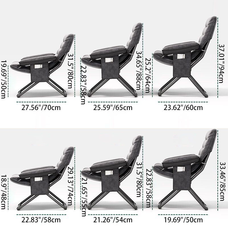 Modern Simplicity Velvet Metal Cotton Rectangular Semi-Curved Foldable Recliner Footrest Backrest Storage Bag For Bedroom