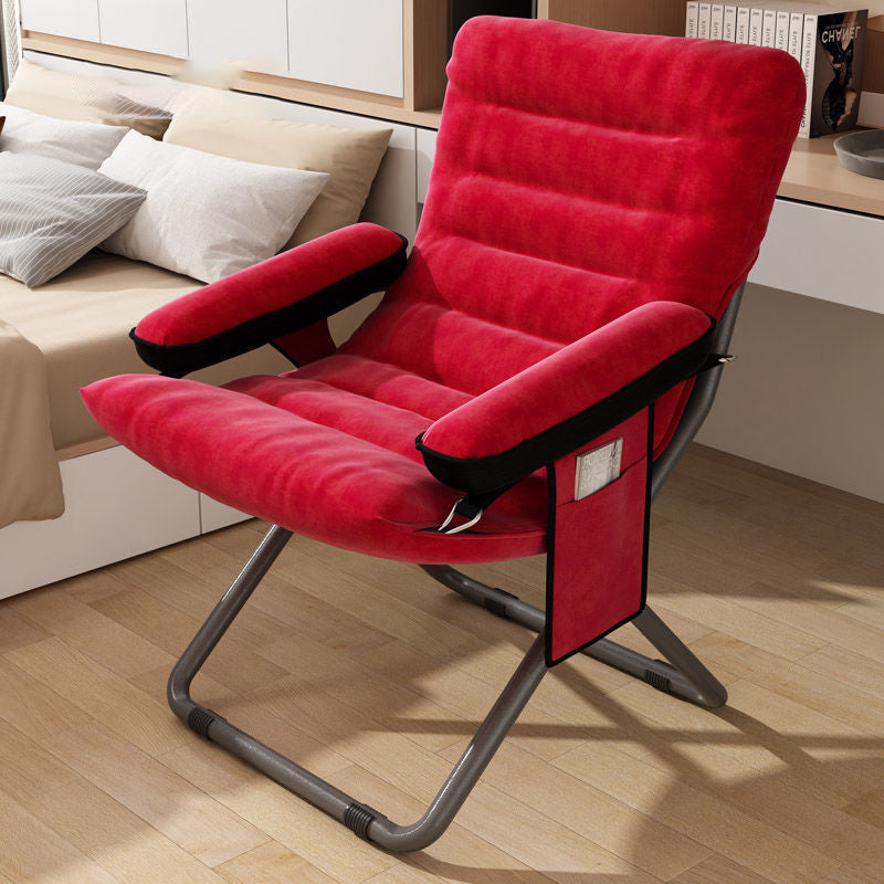 Modern Simplicity Velvet Metal Cotton Rectangular Semi-Curved Foldable Recliner Footrest Backrest Storage Bag For Bedroom