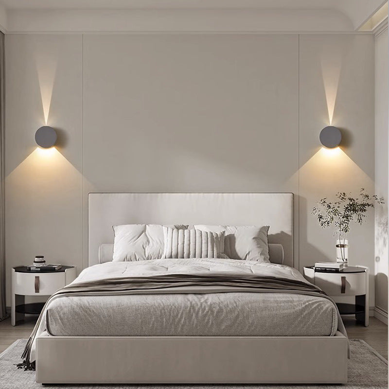 Modern Minimalist Aluminum Round Triangular Beam LED Wall Sconce Lamp For Hallway