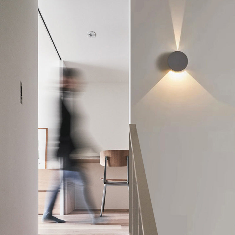 Modern Minimalist Aluminum Round Triangular Beam LED Wall Sconce Lamp For Hallway