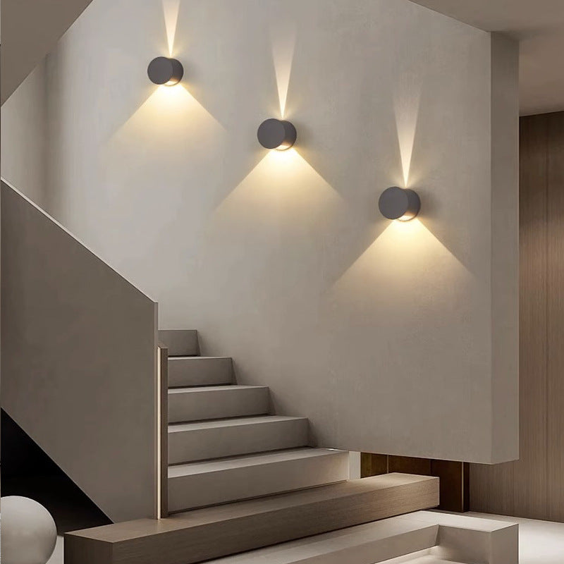 Modern Minimalist Aluminum Round Triangular Beam LED Wall Sconce Lamp For Hallway