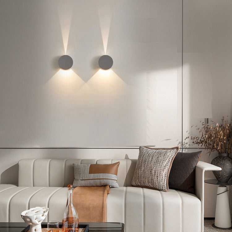 Modern Minimalist Aluminum Round Triangular Beam LED Wall Sconce Lamp For Hallway