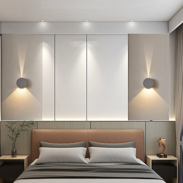 Modern Minimalist Aluminum Round Triangular Beam LED Wall Sconce Lamp For Hallway