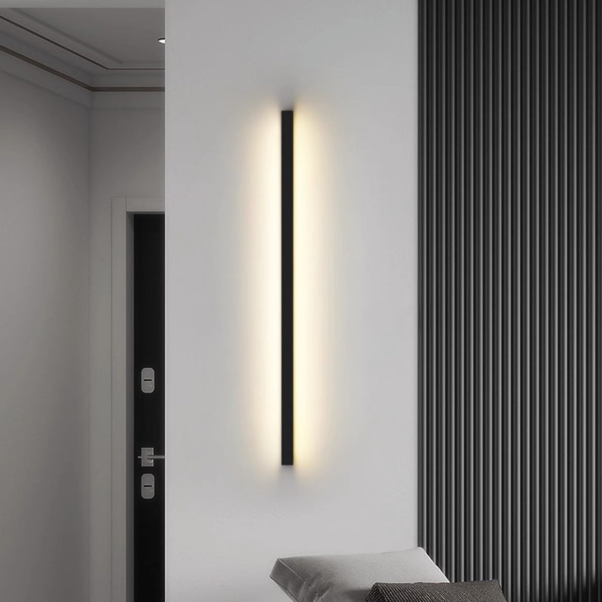 Modern Minimalist Rectangular Aluminum PVC LED Wall Sconce Lamp For Bedroom