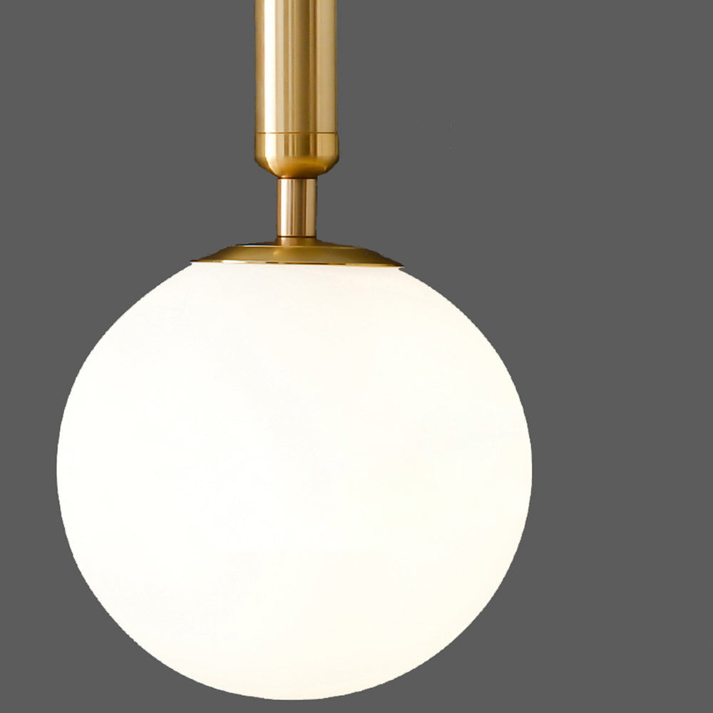 Traditional Vintage Round Ball Iron Glass 1-Light Pendant Light For Bedroom