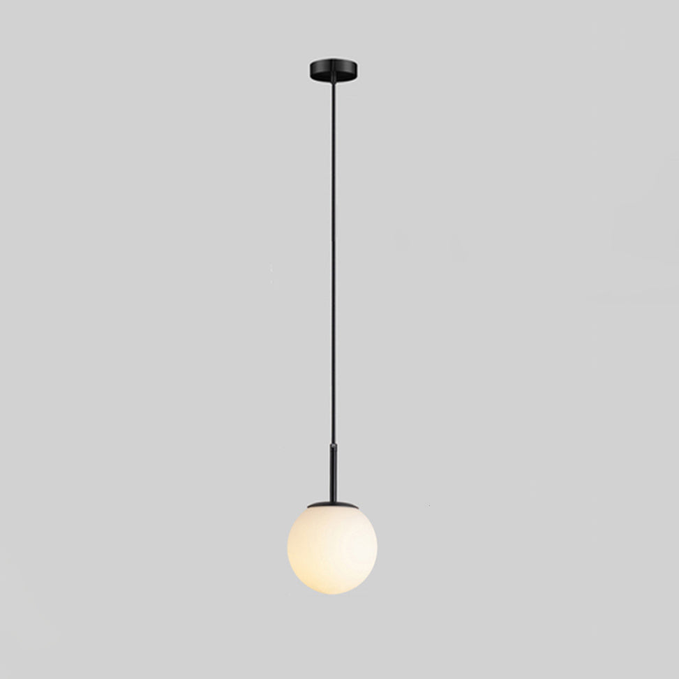 Modern Minimalist Round Ball Iron Glass 1-light Pendant Light For Living Room