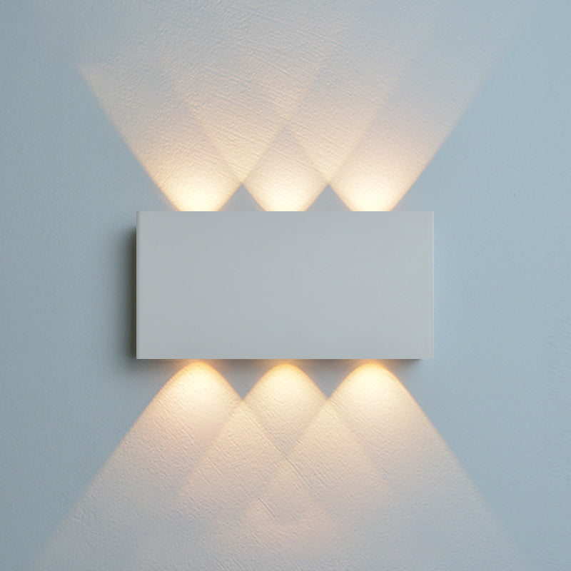 Modern Minimalist Rectangle Aluminum Iron LED Wall Sconce Lamp For Bedroom