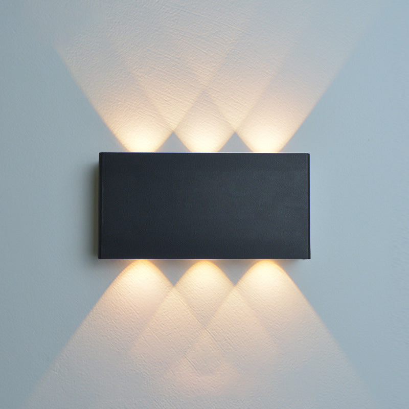 Modern Minimalist Rectangle Aluminum Iron LED Wall Sconce Lamp For Bedroom
