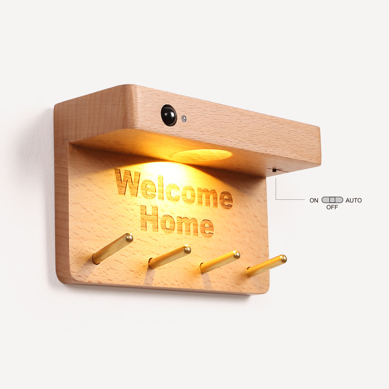 مصباح حائط LED مستطيل الشكل مصنوع من الخشب الصلب والبلاستيك بتصميم عصري بسيط للمدخل