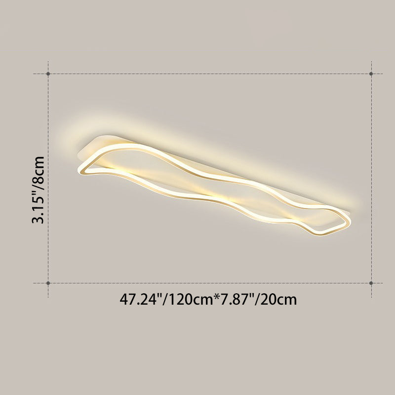 Modern Minimalist Rectangle Iron Silicone LED Flush Mount Celling Light For Hallway