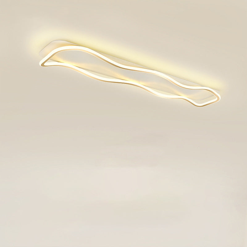 Modern Minimalist Rectangle Iron Silicone LED Flush Mount Celling Light For Hallway