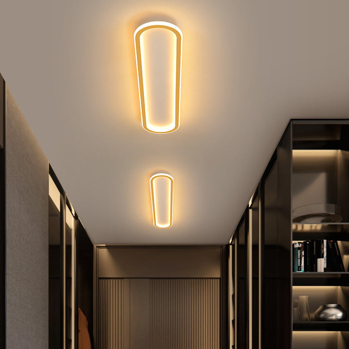 Modern Minimalist Rectangle Oval Iron LED Flush Mount Ceiling Light For Hallway