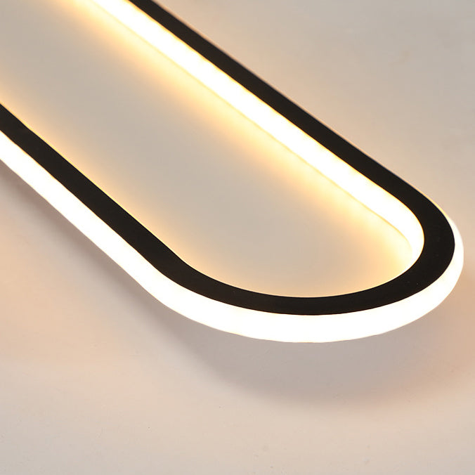Modern Minimalist Rectangle Oval Iron LED Flush Mount Ceiling Light For Hallway
