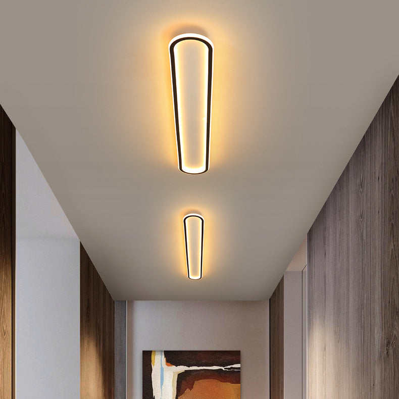 Modern Minimalist Rectangle Oval Iron LED Flush Mount Ceiling Light For Hallway