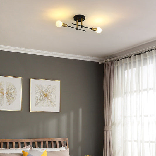 現代的なスカンジナビアの丸型鉄製2灯トラック照明、廊下用フラッシュマウント天井照明