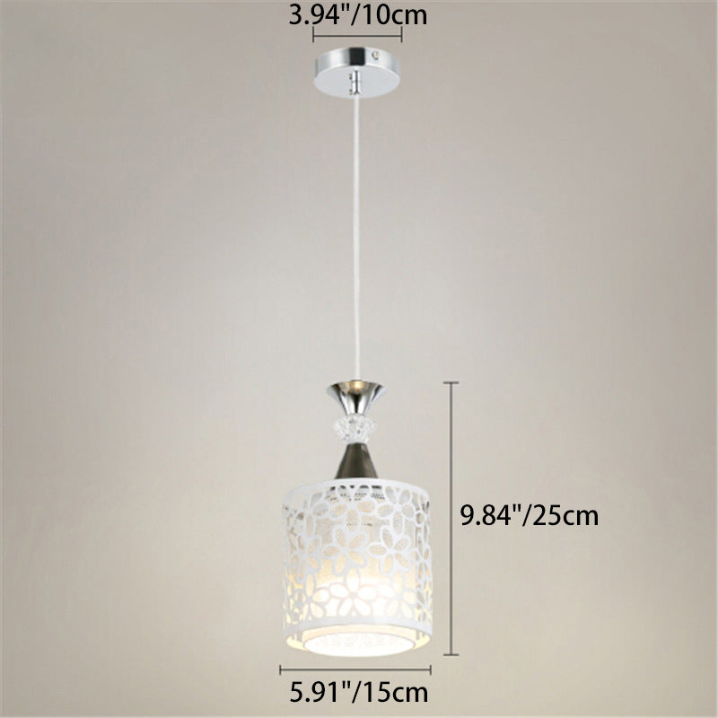 Modern Minimalist Cylinder Aluminum Iron 1/3 Light Island Light Chandelier For Dining Room