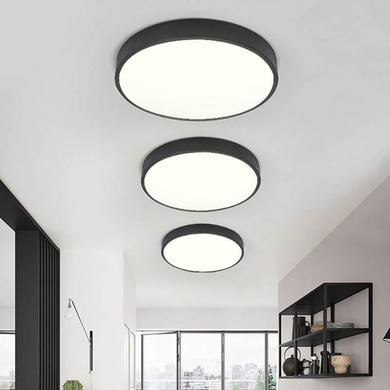 Modern Simplicity Round Acrylic Iron LED Flush Mount Ceiling Light For Living Room
