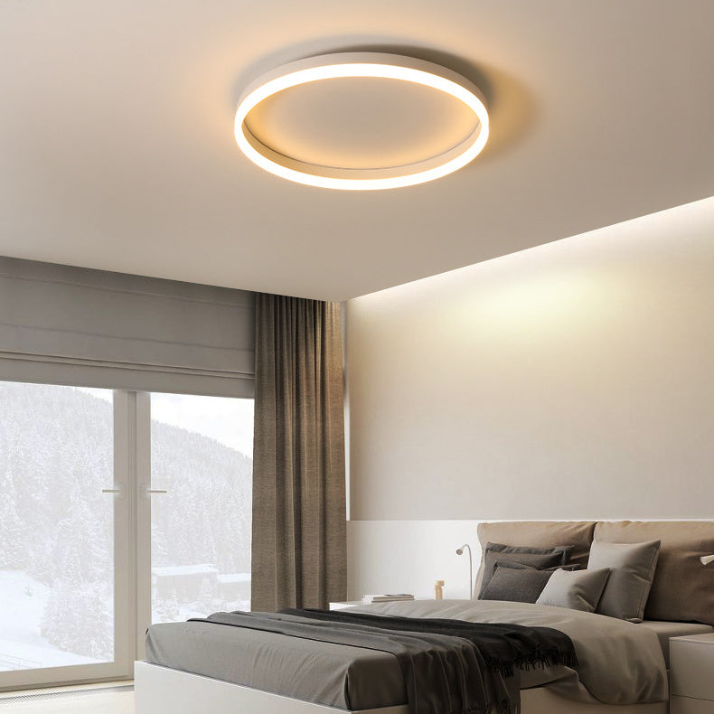 مصباح سقف LED من الأكريليك الحديدي بتصميم دائري حديث وبسيط لغرفة النوم