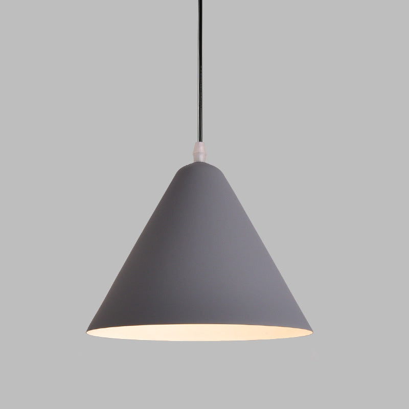 Modern Minimalist Triangular Cone Iron Aluminum 1-Light Pendant Light For Dining Room
