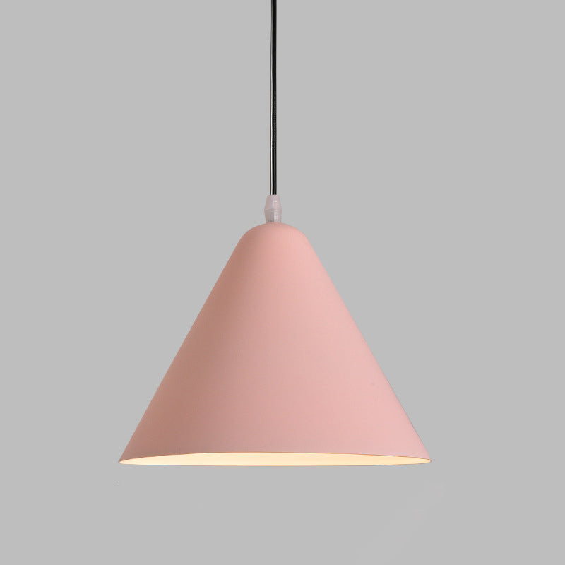 Modern Minimalist Triangular Cone Iron Aluminum 1-Light Pendant Light For Dining Room