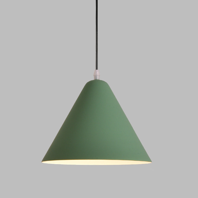 Modern Minimalist Triangular Cone Iron Aluminum 1-Light Pendant Light For Dining Room