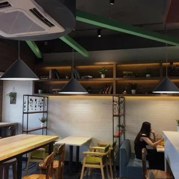 Modern Minimalist Triangular Cone Iron Aluminum 1-Light Pendant Light For Dining Room