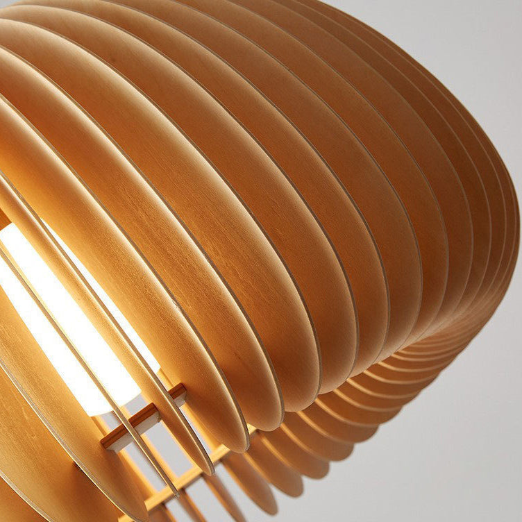 مصباح معلق خشبي كروي تقليدي عتيق على شكل قرع لغرفة النوم مزود بمصباح واحد