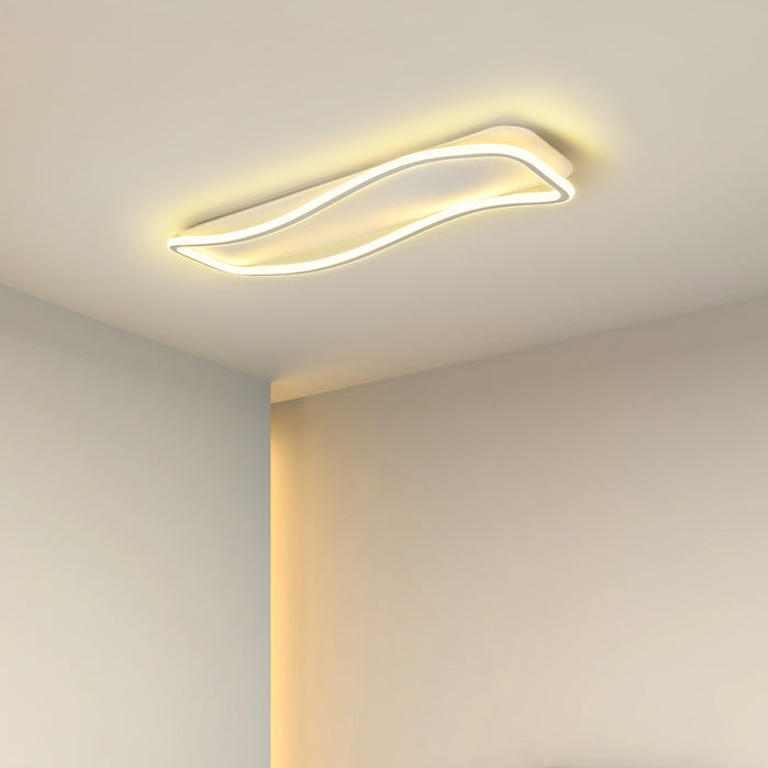Modern Minimalist Rectangular Iron Acrylic LED Flush Mount Ceiling Light For Hallway